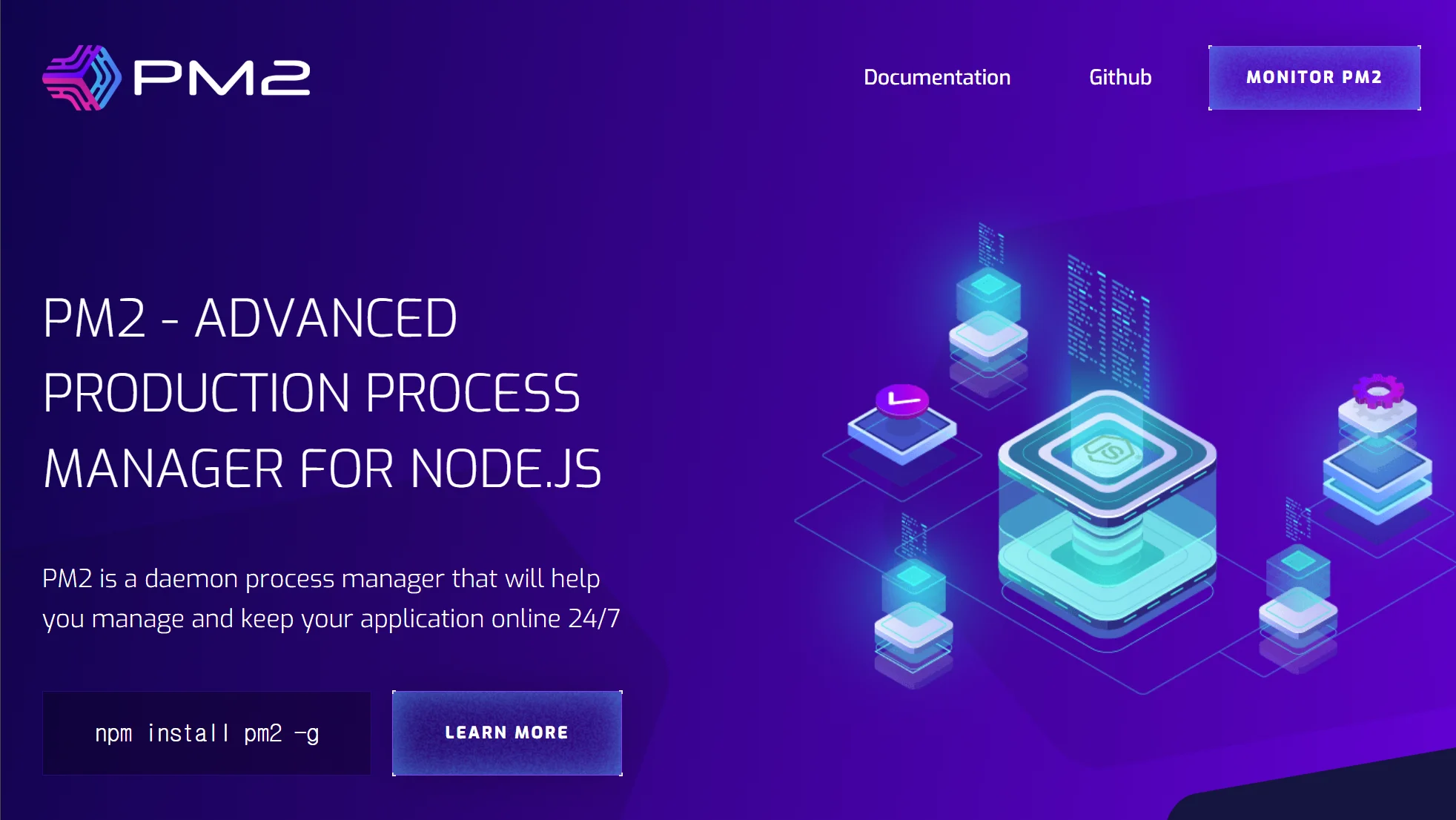pm2 list 명령 실행 결과 화면 — Node.js 앱 이름, online 상태, CPU와 메모리 사용량이 테이블로 표시됨